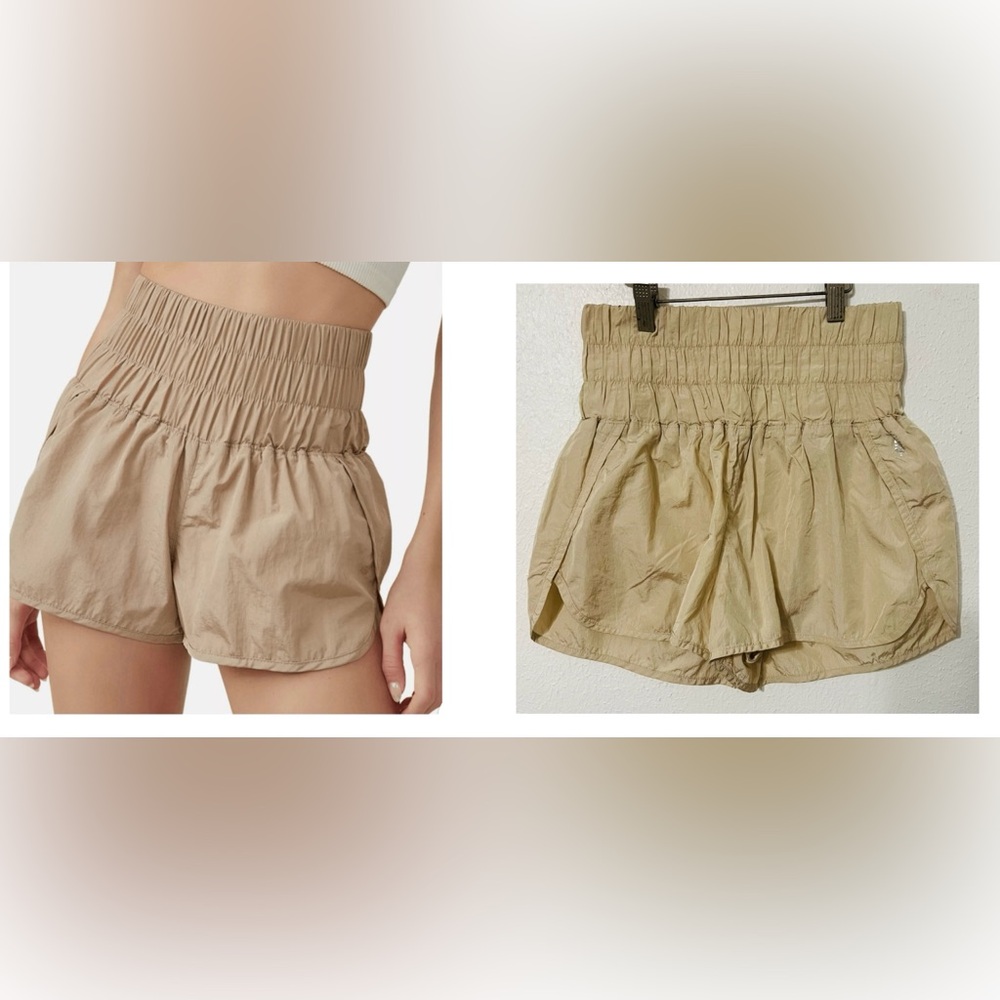 Free People High-Waisted Athletica Clay Ultra Light Movement Smocked Waistband